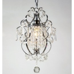 Lampadario in ferro dipinto con cristallo trasparente moderno
