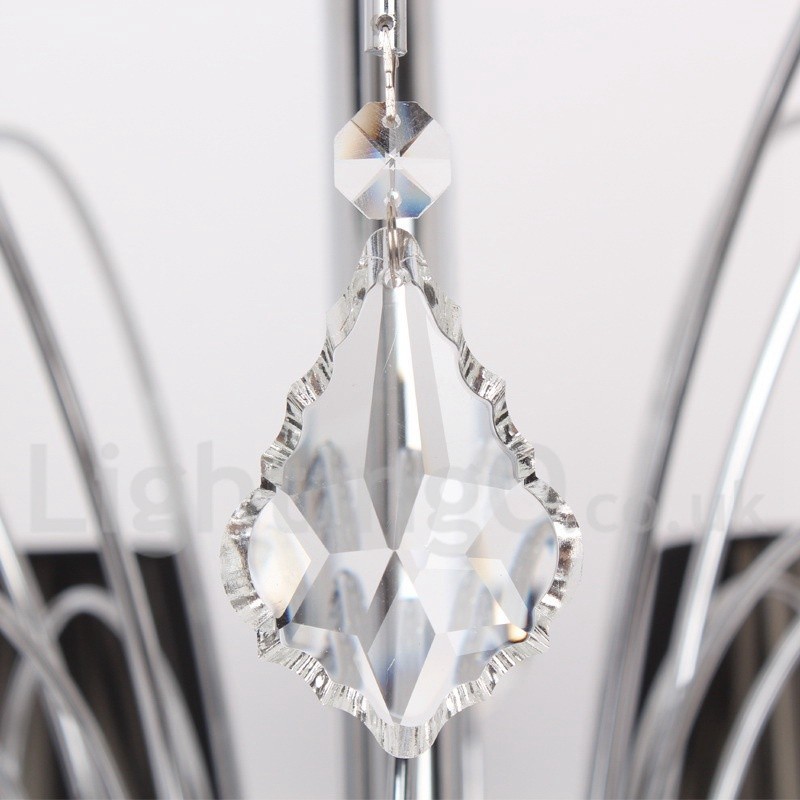Lampadario a candela contemporaneo in cristallo K9 a 8 luci
