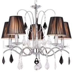 Lampadario contemporaneo a 5 luci in stile candela in cristallo K9