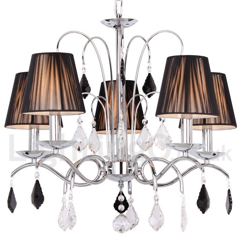 Lampadario contemporaneo a 5 luci in stile candela in cristallo K9