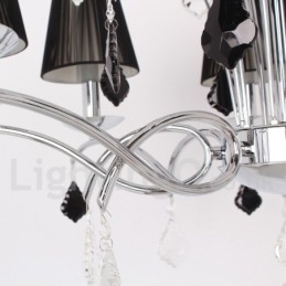 Lampadario contemporaneo a 5 luci in stile candela in cristallo K9