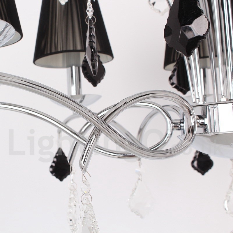 Lampadario contemporaneo a 5 luci in stile candela in cristallo K9