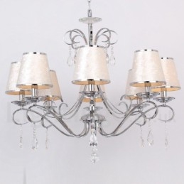 Lampadario a candela contemporaneo in cristallo K9 a 8 luci