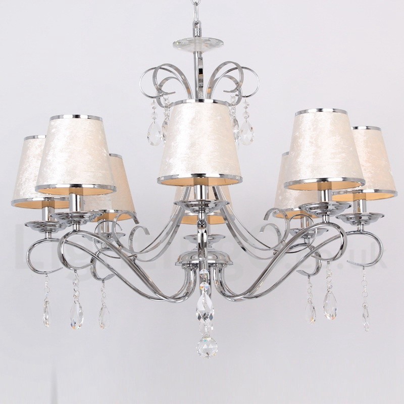 Lampadario a candela contemporaneo in cristallo K9 a 8 luci