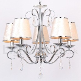 Lampadario contemporaneo a 5 luci in stile candela in cristallo K9