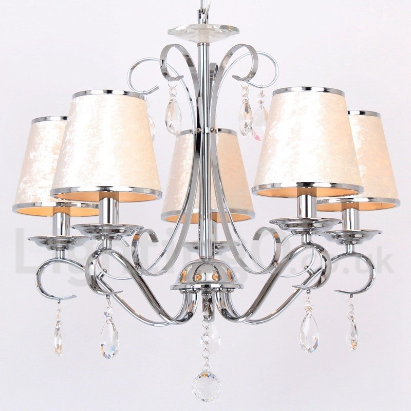 Lampadario contemporaneo a 5 luci in stile candela in cristallo K9