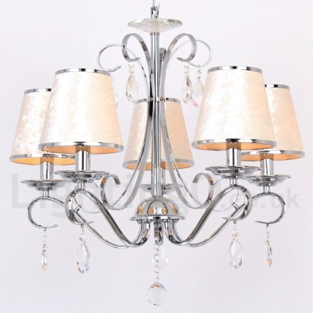 Lampadario contemporaneo a 5 luci in stile candela in cristallo K9