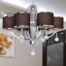 Lampadario a candela contemporaneo in cristallo K9 a 6 luci