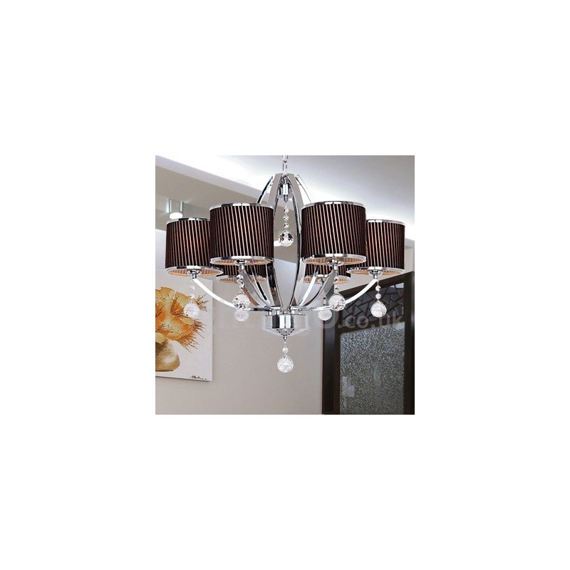 Lampadario a candela contemporaneo in cristallo K9 a 6 luci