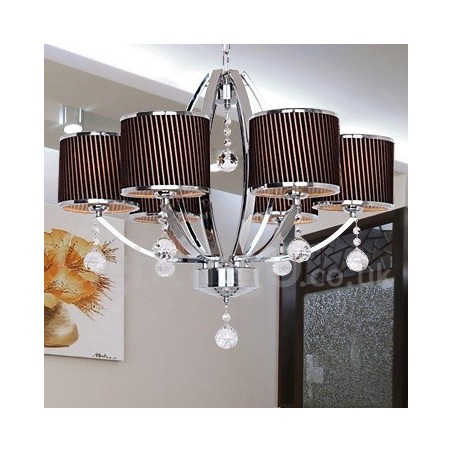 Lampadario a candela contemporaneo in cristallo K9 a 6 luci