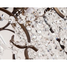 Lampadario in ferro dipinto con cristallo trasparente moderno