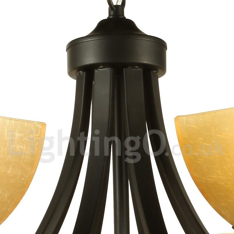 Lampadario a 5 luci in stile mediterraneo con candele nere
