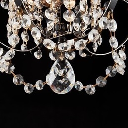 Lampadario in ferro dipinto con cristallo trasparente moderno