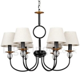 Lampadario rustico retrò nero a 6 luci stile candela