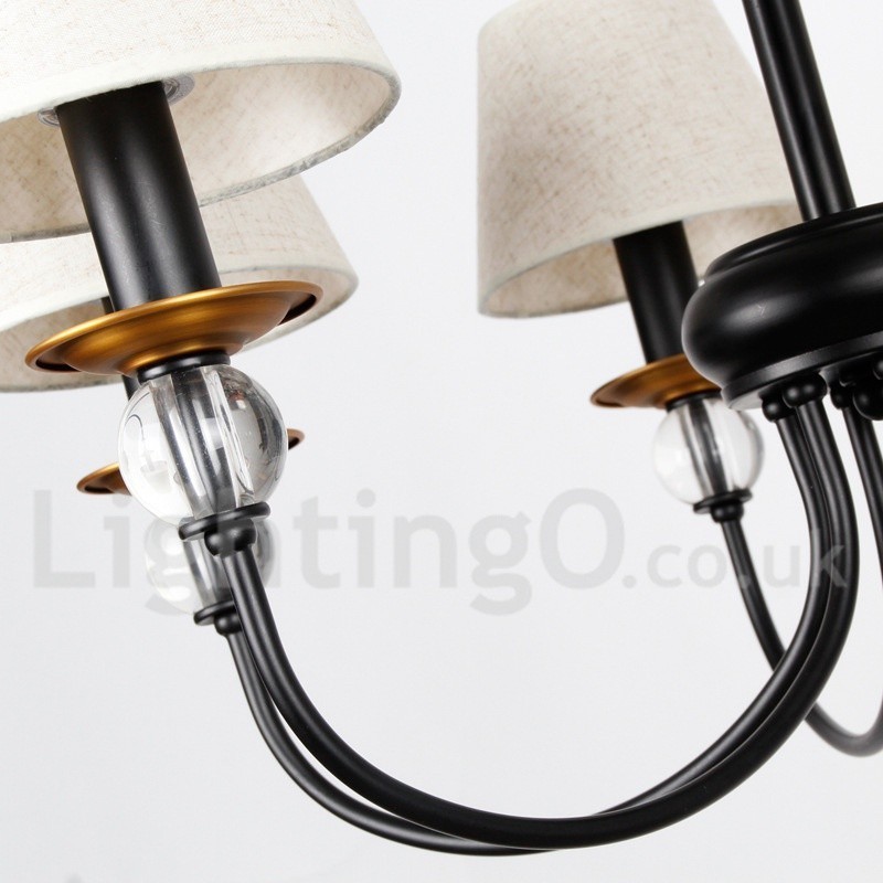 Lampadario rustico retrò nero a 6 luci stile candela