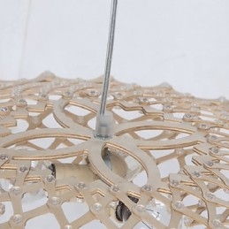 Lampadario in legno e bambù d'epoca LED 1 livello 115 cm 50 cm