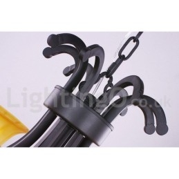 Lampadario a 8 luci stile candela nero contemporaneo