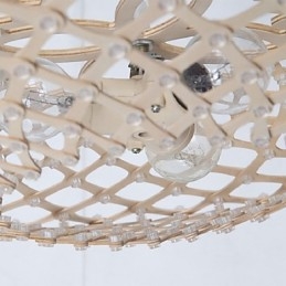 Lampadario in legno e bambù d'epoca LED 1 livello 115 cm 50 cm