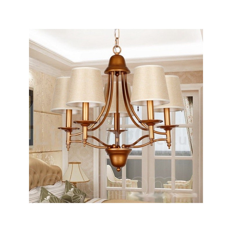 Lampadario a candela rustico mediterraneo retrò a 5 luci