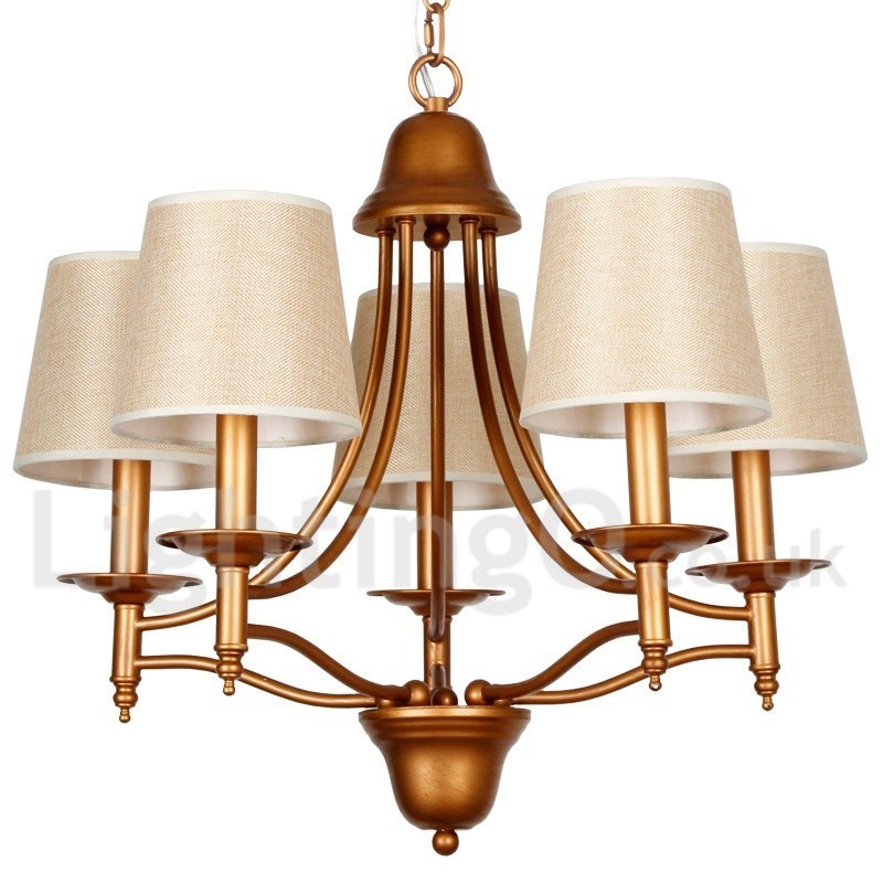 Lampadario a candela rustico mediterraneo retrò a 5 luci