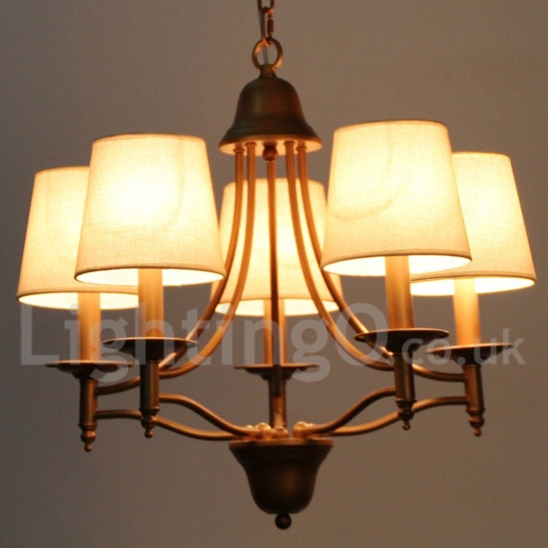 Lampadario a candela rustico mediterraneo retrò a 5 luci