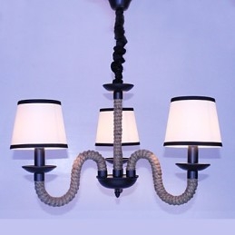 Lampadario mini in stile country designer in metallo, nero e bianco