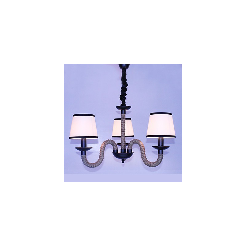 Lampadario mini in stile country designer in metallo, nero e bianco