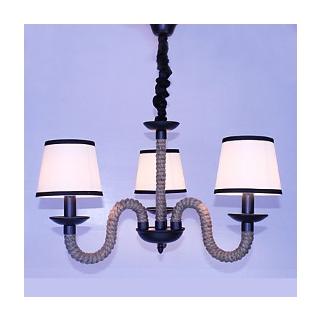 Lampadario mini in stile country designer in metallo, nero e bianco