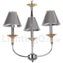 Lampadario a candela moderno cromato a 3 luci