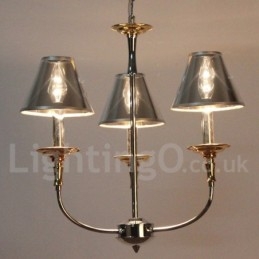 Lampadario a candela moderno cromato a 3 luci