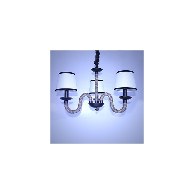 Lampadario mini in stile country designer in metallo, nero e bianco