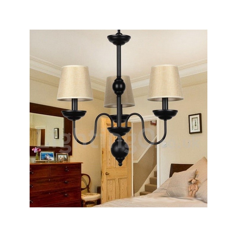 Lampadario rustico retrò contemporaneo a 3 luci E14