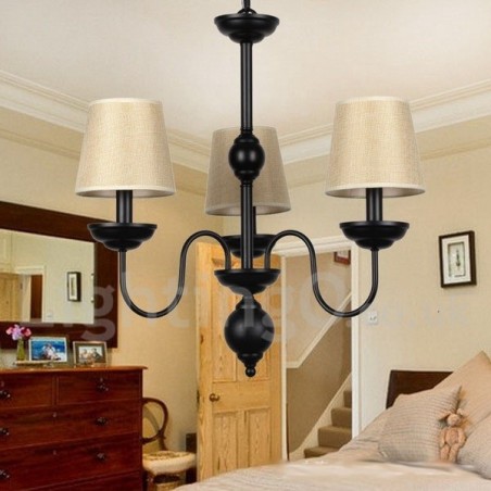 Lampadario rustico retrò contemporaneo a 3 luci E14