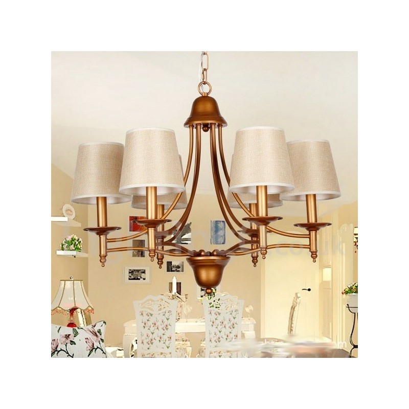 Lampadario a candela 6 luci stile mediterraneo retrò rustico