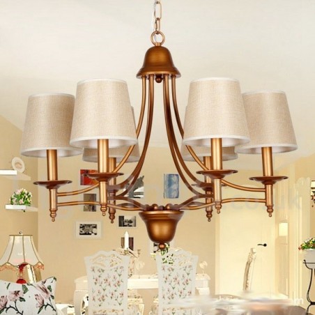 Lampadario a candela 6 luci stile mediterraneo retrò rustico