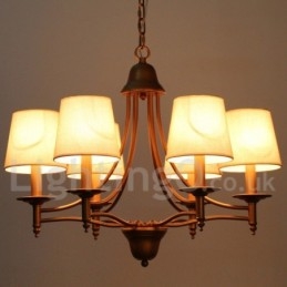 Lampadario a candela 6 luci stile mediterraneo retrò rustico