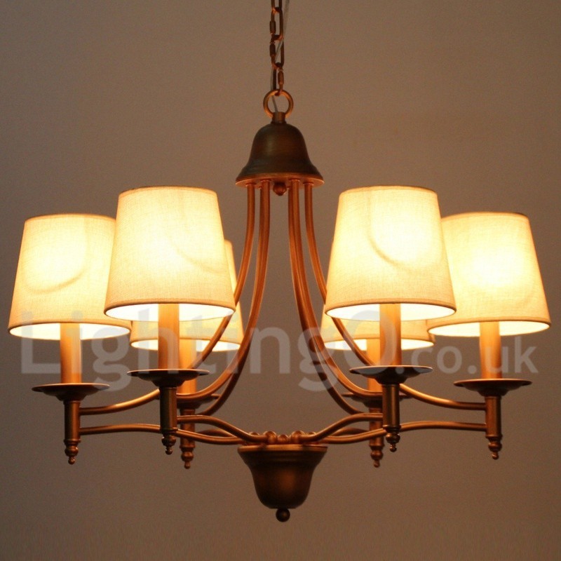 Lampadario a candela 6 luci stile mediterraneo retrò rustico