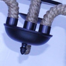 Lampadario mini in stile country designer in metallo, nero e bianco