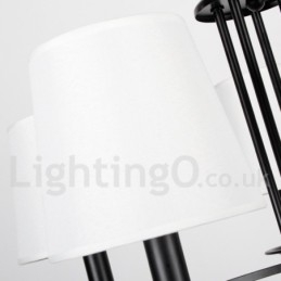 Lampadario a 3 luci retrò nero in stile candela