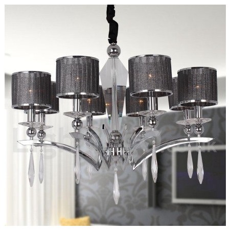 Lampadario moderno contemporaneo a 8 luci stile candela