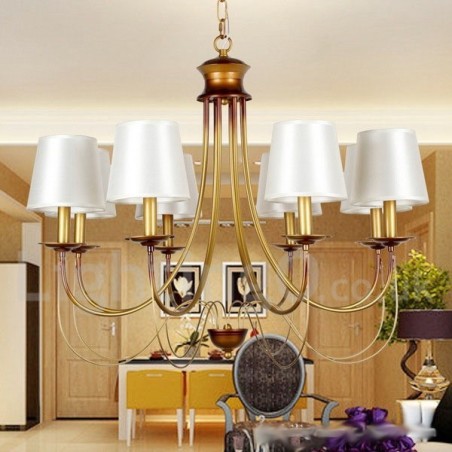 Lampadario rustico mediterraneo moderno a 8 luci in stile candela