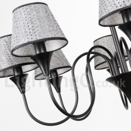 Lampadario rustico moderno a 3 luci nero stile candela