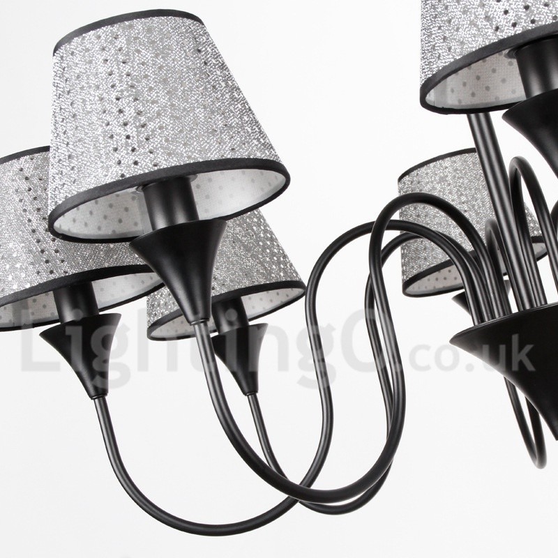 Lampadario rustico moderno a 3 luci nero stile candela