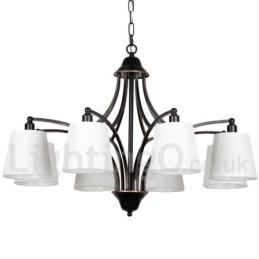 Lampadario rustico retrò vintage contemporaneo a 8 luci E14