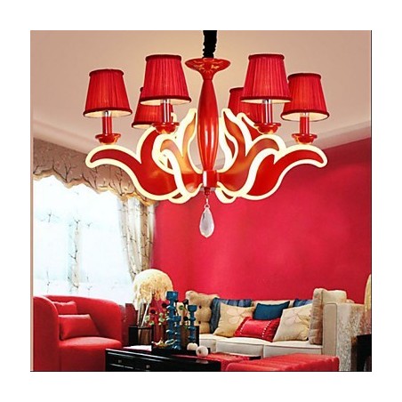 Lampadario creativo in acrilico rosso stile candela