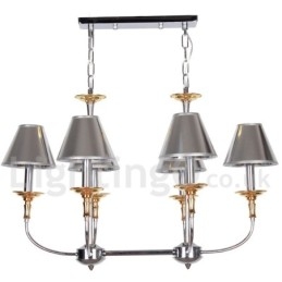 Lampadario a candela cromato moderno contemporaneo 6 luci E14