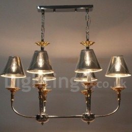 Lampadario a candela cromato moderno contemporaneo 6 luci E14