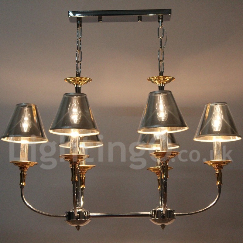 Lampadario a candela cromato moderno contemporaneo 6 luci E14