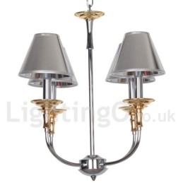 Lampadario a candela cromato moderno contemporaneo a 4 luci