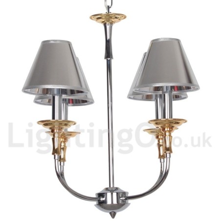 Lampadario a candela cromato moderno contemporaneo a 4 luci
